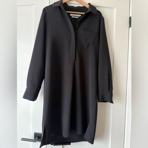 Contemporaine Black Long Sleeve Shirt Dress - Size M/L